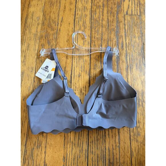 B.temptd By Wacoal Bra Womens Small Gray Wire Free Seamless Scallop 952287 (B) - Picture 3 of 4